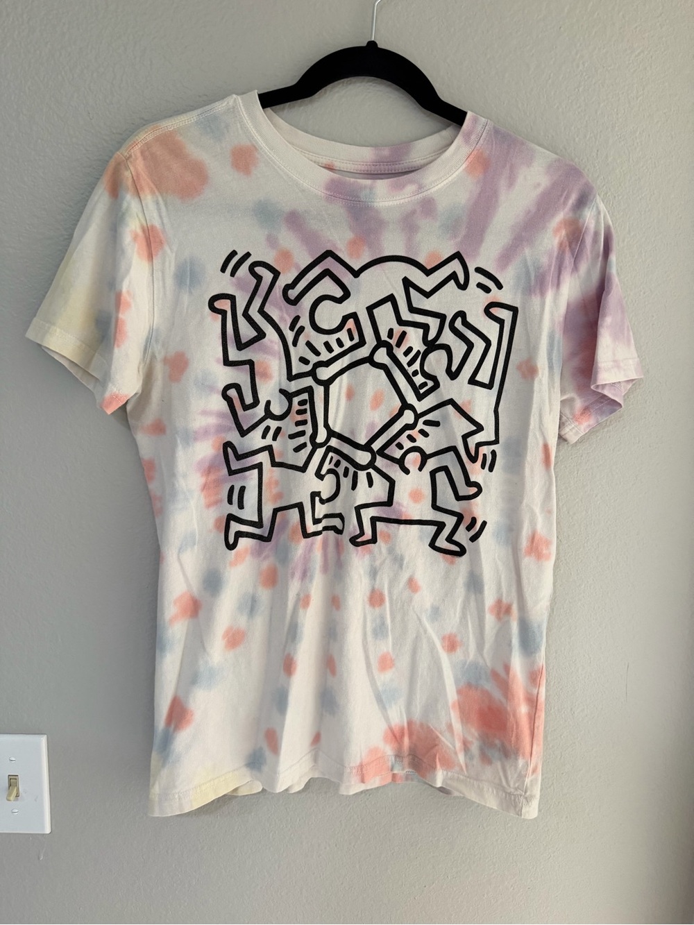 Keith Haring - Tshirt T Shirt Tee - TyeDye - Graphic - Womans - Small - People